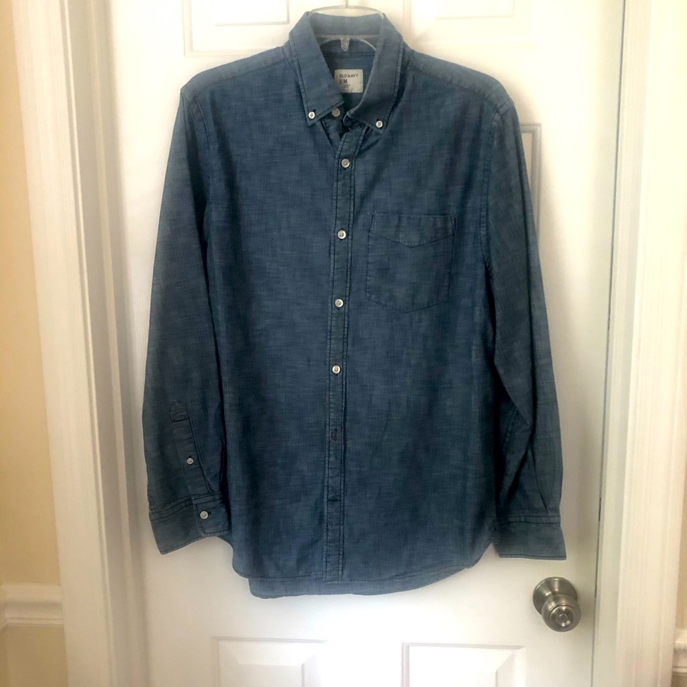 Linen Look Button Down